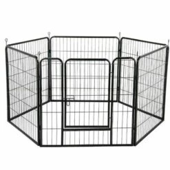 SiFree®Parc Enclos Pour Chiens Pliable/Réglable/ Mobile Hauteur-60cm Noir -Niche, chenil, enclos et parc pour chien Soldes 2022 32327724 5