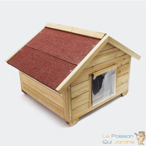 LE POISSON QUI JARDINE.FR Niche Pour Chiens Ou Chats, Taille S En Sapin, Longueur De 68 Cm. - Bois 1 LE POISSON QUI JARDINE.FR Niche Pour Chiens Ou Chats, Taille S En Sapin, Longueur De 68 Cm. - Bois