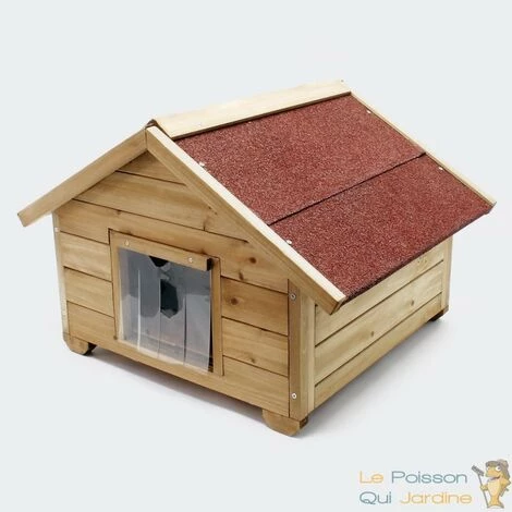 LE POISSON QUI JARDINE.FR Niche Pour Chiens Ou Chats, Taille S En Sapin, Longueur De 68 Cm. - Bois 2 LE POISSON QUI JARDINE.FR Niche Pour Chiens Ou Chats, Taille S En Sapin, Longueur De 68 Cm. - Bois – Image 2
