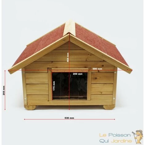 LE POISSON QUI JARDINE.FR Niche Pour Chiens Ou Chats, Taille S En Sapin, Longueur De 68 Cm. - Bois 4 LE POISSON QUI JARDINE.FR Niche Pour Chiens Ou Chats, Taille S En Sapin, Longueur De 68 Cm. - Bois – Image 4