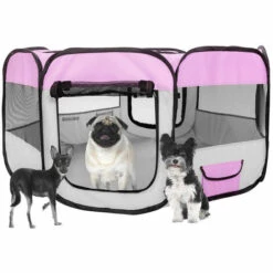 YONGQING Clôture Détachable Amovible Pour Animaux De Compagnie, Ronde à Huit Côtés-Rose - Rose -Niche, chenil, enclos et parc pour chien Soldes 2022 33024656 5