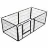 SKECTEN Parc Enclos Pour Chiens Chiot Lapin Rongeur Clôture En Métal Pour Exercice Pliable Hauteur 60cm, 6 Panneaux，Noir