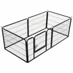SKECTEN Parc Enclos Pour Chiens Chiot Lapin Rongeur Clôture En Métal Pour Exercice Pliable Hauteur 60cm, 6 Panneaux，Noir