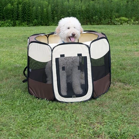 SKECTEN Parc Chien Parc à Chiot Enclos Pour Chiens Chats Lapins Pliable Utiliser à L'intérieur Et à L'extérieur (Café) 1 SKECTEN Parc Chien Parc à Chiot Enclos Pour Chiens Chats Lapins Pliable Utiliser à L'intérieur Et à L'extérieur (Café)