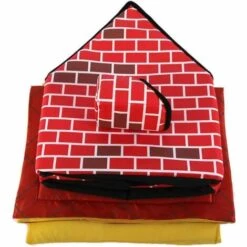 BRIDAY 2 Dans 1 Maison De Chien Et De Lit De Chien De Brique Rouge, Nid D'animal Familier Mou Chaud Pliable Antidérapant De Chiot De Chat, Lit De Chien Démontable Et Lavable -Niche, chenil, enclos et parc pour chien Soldes 2022 33463107 5