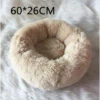 MERKMAK Chenil Pour Chien Chenil Rond Poilu Sud-Coreen Polaire Automne Et Hiver Chenil Chat Matelas Petits Et Moyens Chiens Beige M