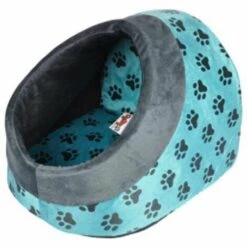 Paris Prix - Niche Pour Chien & Chat "pattes" 38cm Turquoise