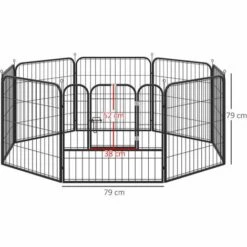PawHut Luxe Parc Enclos Modulable Pour Chien 8 Panneaux Porte Verrouillable Acier époxy Noir - Noir -Niche, chenil, enclos et parc pour chien Soldes 2022 33905041 3