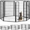 Relaxdays Enclos Pour Chiots, Petits Chiens, Chiots, Pour L’intérieur, Stable, Extérieur, Parc, Taille XXL, Noir