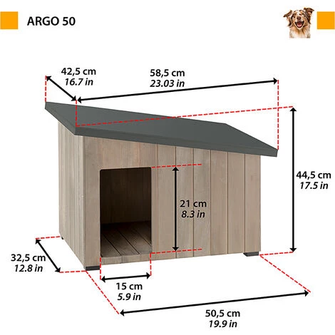 Ferplast ARGO Niche En Bois De Pin Nordique FSC. Diverses Mesures.. Variante 50 - Mesures: 58.5 X 42.5 X H 44.5 Cm - 2 Ferplast ARGO Niche En Bois De Pin Nordique FSC. Diverses Mesures.. Variante 50 - Mesures: 58.5 X 42.5 X H 44.5 Cm - – Image 2