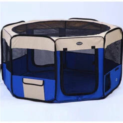 DONTODENT Parc Pour Chien Chat Pliable,125*125*61cm,49cm*61cm*8pcs + 1 Housse De Transport-Bleu -Niche, chenil, enclos et parc pour chien Soldes 2022 34687471 3