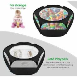 DONTODENT Clôture Pour Petits Animaux, Tente Transparente Respirante Pour Animaux De Compagnie Avec Couvercle Supérieur Ouvrant Automatiquement La Clôture Pliable Pour Sports D'intérieur Et D'extérieur, Adaptée Aux Chatons, Chiots, Cobayes, Lapins, Hamsters Et Héri -Niche, chenil, enclos et parc pour chien Soldes 2022 35077327 3