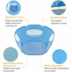 DONTODENT 2020 Nouvelle Clôture Pour Petits Animaux, Cage Pliable Pour Animaux De Compagnie Avec Couvercle Supérieur Pour Empêcher L'évasion, Clôture Escamotable à Usage Intérieur/extérieur Respirante Et Transparente Chaton, Chiot, Cobaye, Lapin, Hamster -Niche, chenil, enclos et parc pour chien Soldes 2022 35077431 4