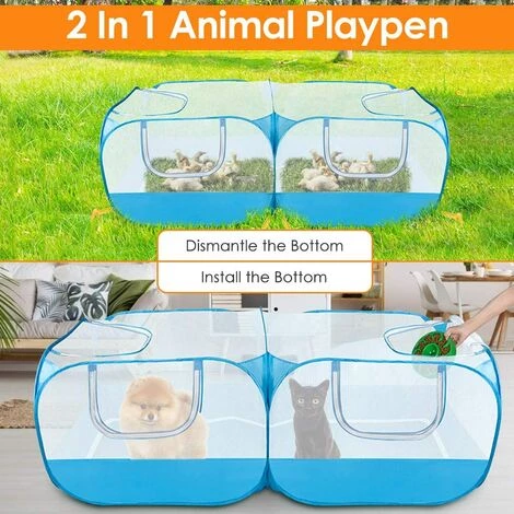 THSINDE Clôture Pour Petits Animaux, Grande Cage De Course à Poulet Portable, Avec Fond Amovible, Mur En Maille Transparente Respirante, Clôture Pliable Pour Animaux De Compagnie, Adaptée à Une Utilisation Intérieure Et Extérieure Pour Les Chiens, Les Chatons Et 5 THSINDE Clôture Pour Petits Animaux, Grande Cage De Course à Poulet Portable, Avec Fond Amovible, Mur En Maille Transparente Respirante, Clôture Pliable Pour Animaux De Compagnie, Adaptée à Une Utilisation Intérieure Et Extérieure Pour Les Chiens, Les Chatons Et – Image 5