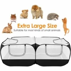 THSINDE Clôture Pour Petits Animaux, Grande Cage De Course à Poulet Portable, Avec Fond Amovible, Mur En Maille Transparente Respirante, Clôture Pliable Pour Animaux De Compagnie, Adaptée à Une Utilisation Intérieure Et Extérieure Pour Les Chiens, Les Chatons Et -Niche, chenil, enclos et parc pour chien Soldes 2022 35099810 3