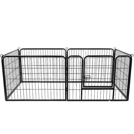SKECTEN 6 Panneaux Parc Chien Petits Animaux De Campagnie 60 Cm H Enclos Pour Chiots Chiens Pliabe Avec Porte Nterieur Exterieur Noir 4 SKECTEN 6 Panneaux Parc Chien Petits Animaux De Campagnie 60 Cm H Enclos Pour Chiots Chiens Pliabe Avec Porte Nterieur Exterieur Noir – Image 4