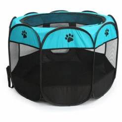 HAPPYSHOPPING Tente De Cloture Octogonale Pliable Detachable Pour Animaux De Compagnie Cage De Parc Pour Chiot En Tissu Oxford,modele:Bleu S