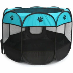 HAPPYSHOPPING Tente De Cloture Octogonale Pliable Detachable Pour Animaux De Compagnie Cage De Parc Pour Chiot En Tissu Oxford,modele:Bleu S -Niche, chenil, enclos et parc pour chien Soldes 2022 35863675 5