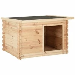 VidaXL Niche Pour Chiens 80x80x100 Cm Bois De Pin Massif 14 Mm - Brun