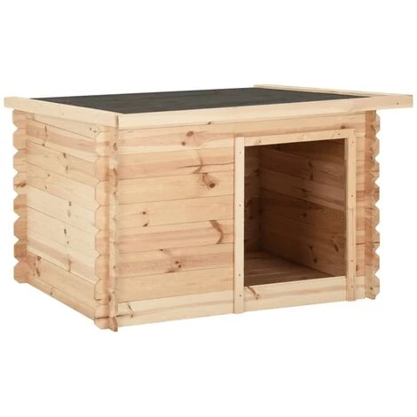 VidaXL Niche Pour Chiens 80x80x100 Cm Bois De Pin Massif 14 Mm - Brun 1 VidaXL Niche Pour Chiens 80x80x100 Cm Bois De Pin Massif 14 Mm - Brun