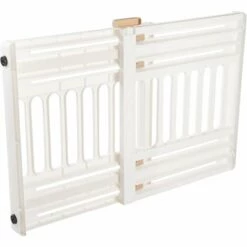 Iris Ohyama, Barrière De Sécurité Sans Perçage / à Pression Extensible De 61 à 100 Cm, Verrouillage Par La Poignée, 2 Coussinets De Chaque Côté Pour Chien - Pet Barrier PBR-600, Blanc
