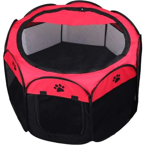 BETTERLIFE Tente Pour Animaux De Compagnie Pliable, Maison En Résille à 8 Ppanneaux, Chenil De Parc à Chiots Pour Chien, Chat Et Lapin(Rouge,S) 1 BETTERLIFE Tente Pour Animaux De Compagnie Pliable, Maison En Résille à 8 Ppanneaux, Chenil De Parc à Chiots Pour Chien, Chat Et Lapin(Rouge,S)