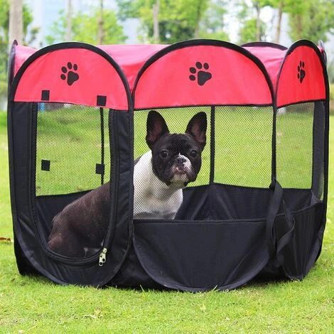 BETTERLIFE Tente Pour Animaux De Compagnie Pliable, Maison En Résille à 8 Ppanneaux, Chenil De Parc à Chiots Pour Chien, Chat Et Lapin(Rouge,S) 2 BETTERLIFE Tente Pour Animaux De Compagnie Pliable, Maison En Résille à 8 Ppanneaux, Chenil De Parc à Chiots Pour Chien, Chat Et Lapin(Rouge,S) – Image 2