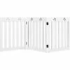 HELLOSHOP26 Barrière De Sécurité En Bois Pour Chiens Avec Charnières Flexibles à 360° Et 3 Panneaux 60 Cm Blanc - Blanc