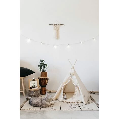 BEARSU Tipi Pour Chien, Tipi Pour Chat, Tipi Pour Animal De Compagnie, Moderne Lit Pour Chat, Petit Lit Pour Chien En Tissu Naturel Et En Bois! (PETIT) 5 BEARSU Tipi Pour Chien, Tipi Pour Chat, Tipi Pour Animal De Compagnie, Moderne Lit Pour Chat, Petit Lit Pour Chien En Tissu Naturel Et En Bois! (PETIT) – Image 5
