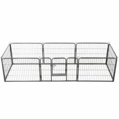 HAPPYSHOPPING Parc Pour Chiens 8 Panneaux Acier 60 X 80 Cm Noir