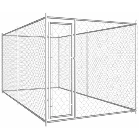 HAPPYSHOPPING Chenil D'exterieur Pour Chiens 382x192x185 Cm 1 HAPPYSHOPPING Chenil D'exterieur Pour Chiens 382x192x185 Cm