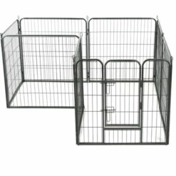 HAPPYSHOPPING Parc Pour Chiens 8 Panneaux Acier 80 X 80 Cm Noir 8 HAPPYSHOPPING Parc Pour Chiens 8 Panneaux Acier 80 X 80 Cm Noir -Niche, chenil, enclos et parc pour chien Soldes 2022 39694604 4