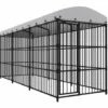 HAPPYSHOPPING Chenil D'exterieur Avec Toit Pour Chiens 450x150x210 Cm