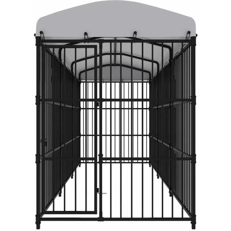 HAPPYSHOPPING Chenil D'exterieur Avec Toit Pour Chiens 450x150x210 Cm 2 HAPPYSHOPPING Chenil D'exterieur Avec Toit Pour Chiens 450x150x210 Cm – Image 2