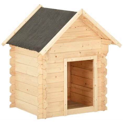 HAPPYSHOPPING Niche Pour Chiens 125x80x100 Cm Bois De Pin Massif 14 Mm 1 HAPPYSHOPPING Niche Pour Chiens 125x80x100 Cm Bois De Pin Massif 14 Mm