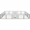 HAPPYSHOPPING Parc Pour Chiens 16 Panneaux Acier 60 X 80 Cm Noir