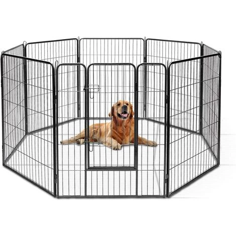 GOPLUS Parc/Enclos Pour Animaux En Métal, Parc Pliable à 8 Panneaux, Différente Forme, Porte à Double Verrou, Cl?ture Pour Intérieur Et Extérieur, Hauteur 100 Cm, Pour Chien, Chiot, Chat, Lapin 1 GOPLUS Parc/Enclos Pour Animaux En Métal, Parc Pliable à 8 Panneaux, Différente Forme, Porte à Double Verrou, Cl?ture Pour Intérieur Et Extérieur, Hauteur 100 Cm, Pour Chien, Chiot, Chat, Lapin