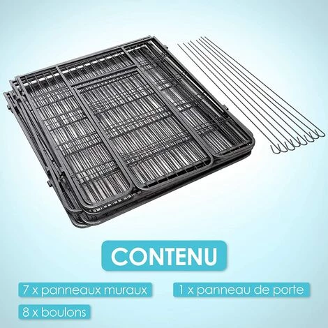 GOPLUS Parc/Enclos Pour Animaux En Métal, Parc Pliable à 8 Panneaux, Différente Forme, Porte à Double Verrou, Cl?ture Pour Intérieur Et Extérieur, Hauteur 100 Cm, Pour Chien, Chiot, Chat, Lapin 4 GOPLUS Parc/Enclos Pour Animaux En Métal, Parc Pliable à 8 Panneaux, Différente Forme, Porte à Double Verrou, Cl?ture Pour Intérieur Et Extérieur, Hauteur 100 Cm, Pour Chien, Chiot, Chat, Lapin – Image 4
