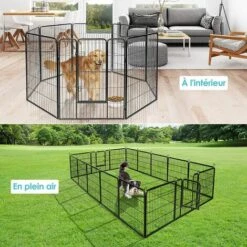 GOPLUS Parc/Enclos Pour Animaux En Métal, Parc Pliable à 8 Panneaux, Différente Forme, Porte à Double Verrou, Cl?ture Pour Intérieur Et Extérieur, Hauteur 100 Cm, Pour Chien, Chiot, Chat, Lapin 9 GOPLUS Parc/Enclos Pour Animaux En Métal, Parc Pliable à 8 Panneaux, Différente Forme, Porte à Double Verrou, Cl?ture Pour Intérieur Et Extérieur, Hauteur 100 Cm, Pour Chien, Chiot, Chat, Lapin -Niche, chenil, enclos et parc pour chien Soldes 2022 40243729 5