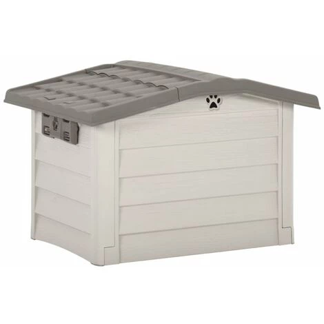 HAPPYSHOPPING Niche Pour Chiens Beige Et Marron 89x75x62 Cm 4 HAPPYSHOPPING Niche Pour Chiens Beige Et Marron 89x75x62 Cm – Image 4