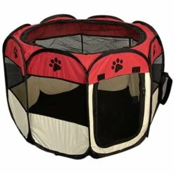 THSINDE Rangement Facile Pliable Salle D'accouchement Litière Pour Chat Octogonale Cage Pour Chien Tente Pour Chien Intérieur Ménage Tissu Oxford Clôture Pour Animaux De Compagnie 74 * 74 * 43, Beige -Niche, chenil, enclos et parc pour chien Soldes 2022 40296092 4
