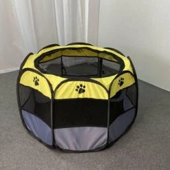 THSINDE Rangement Facile Pliable Salle D'accouchement Litière Pour Chat Octogonale Cage Pour Chien Tente Pour Chien Intérieur Ménage Tissu Oxford Clôture Pour Animaux De Compagnie 74 * 74 * 43, Beige -Niche, chenil, enclos et parc pour chien Soldes 2022 40296092 5