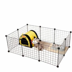 DONTODENT Cage Parc Enclos Pour Animaux Domestiques L 111 X L 74 X H 37 Cm Bords Arrondis Fil Métallique Noir- Noir -Niche, chenil, enclos et parc pour chien Soldes 2022 40430097 3