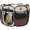THSINDE Clôture Pour Animaux Pliable Pour Animaux De Compagnie-marron