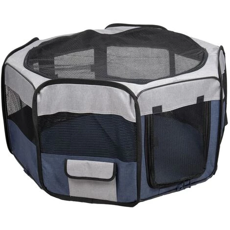 FLAMINGO Parc Pour Animaux De Compagnie Flavio 84x84x43 Cm M Bleu - Bleu 1 FLAMINGO Parc Pour Animaux De Compagnie Flavio 84x84x43 Cm M Bleu - Bleu