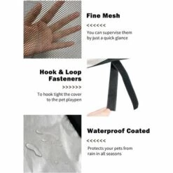 HAPPYSHOPPING Couverture De Parc Pour Animaux De Compagnie De 24 Pouces 8 Panneaux Couverture En Maille De Cloture Pour Animaux De Compagnie Octogonale Parc Pour Chien Protection Solaire Couverture D'ombrage Etanche Pour Parc Pour Chien Couverture Superieure Pour Parc -Niche, chenil, enclos et parc pour chien Soldes 2022 42102616 3