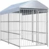 Topdeal Chenil D'extérieur Avec Toit Pour Chiens 300 X 150 X 200 Cm