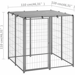 Chenil Argenté 110x110x110 Cm Acier VidaXL - Argent 7 Chenil Argenté 110x110x110 Cm Acier VidaXL - Argent -Niche, chenil, enclos et parc pour chien Soldes 2022 42298288 3