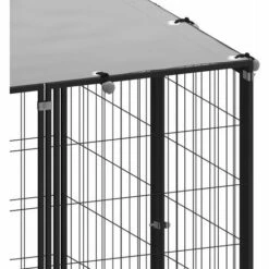 VidaXL Chenil Noir 10,89 M² Acier - Noir -Niche, chenil, enclos et parc pour chien Soldes 2022 43219459 5