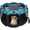 GDRHVFD Parc Pour Animaux De Compagnie Pliable Tente De Cage Portable Parc Pour Petits Animaux En Oxford Respirant Tente Imperméable Pour Chiot Chaton Lapin Hamster Chinchillas Cochon D'Inde（74X74X43Cm） Bleu+Noir